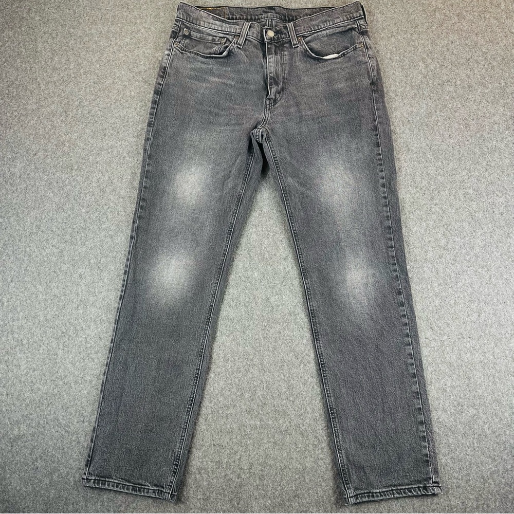 Levis 541 Jeans Mens 34x32 Black Denim Faded Cotton Straight Leg Athletic Fit
